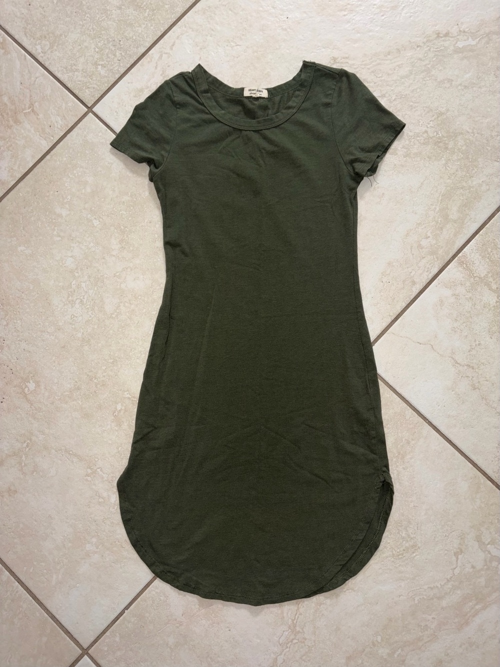Heart & Hips Olive Green Short Sleeve Midi Dress